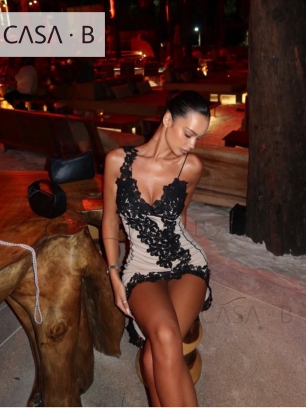 NEW to CASA B | Élise Noir Illusion Lace Mini Dress